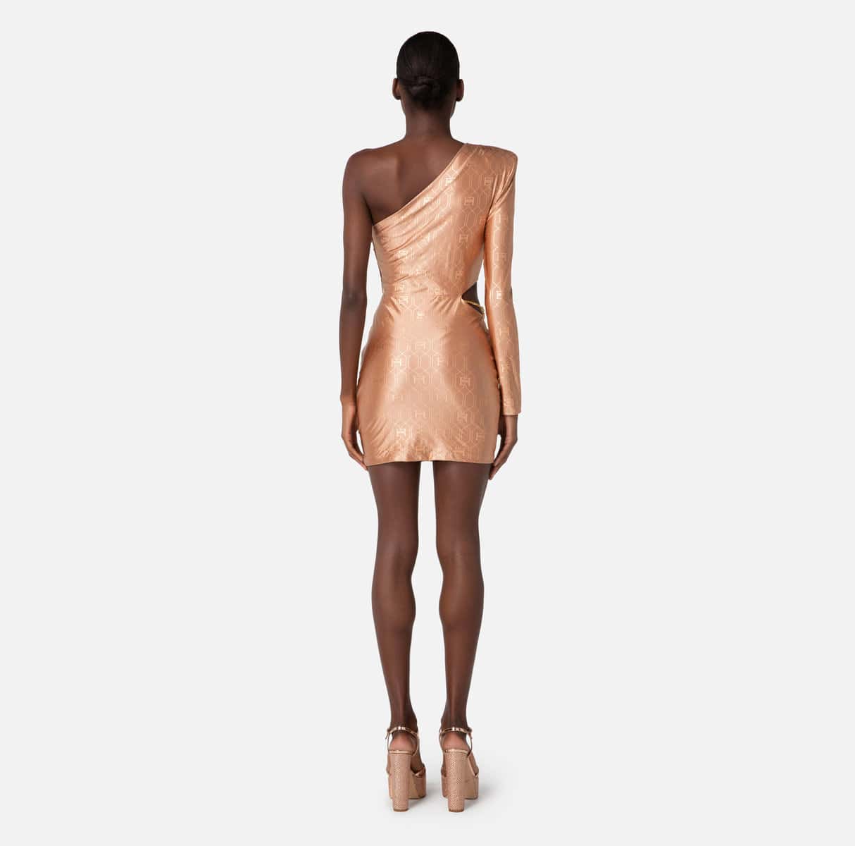 Asymmetric Lycra mini-dress - Image 5